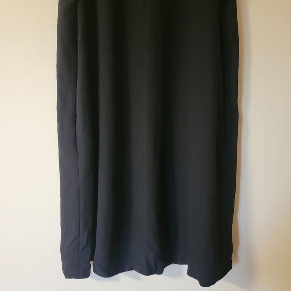 Eileen Fisher Silk Georgette Crepe Round Neck Sleevelesd Shift Dress Black Small - Picture 7 of 11